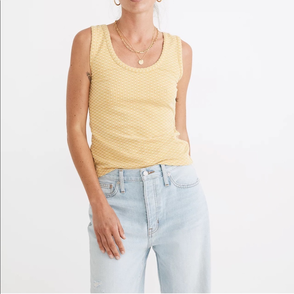 Madewell Floral Jacquard Tie-Back Tank Top